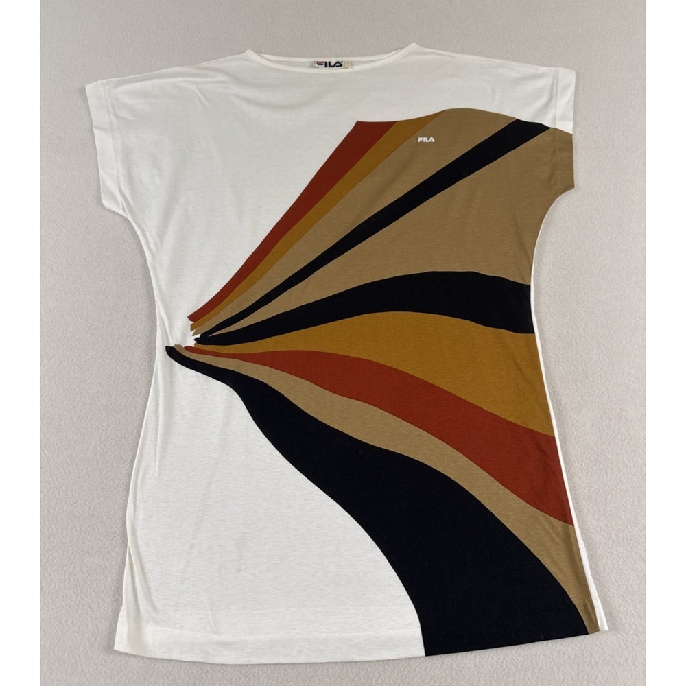Vintage Retro Single Stitch T Shirt Woman's FILA Italy 1980s ? Swim Cover Dress - Picture 2 of 16